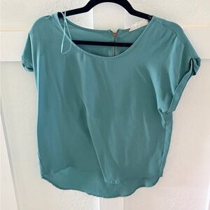 Womens Teal Short Sleeve Blouse - Unbranded
